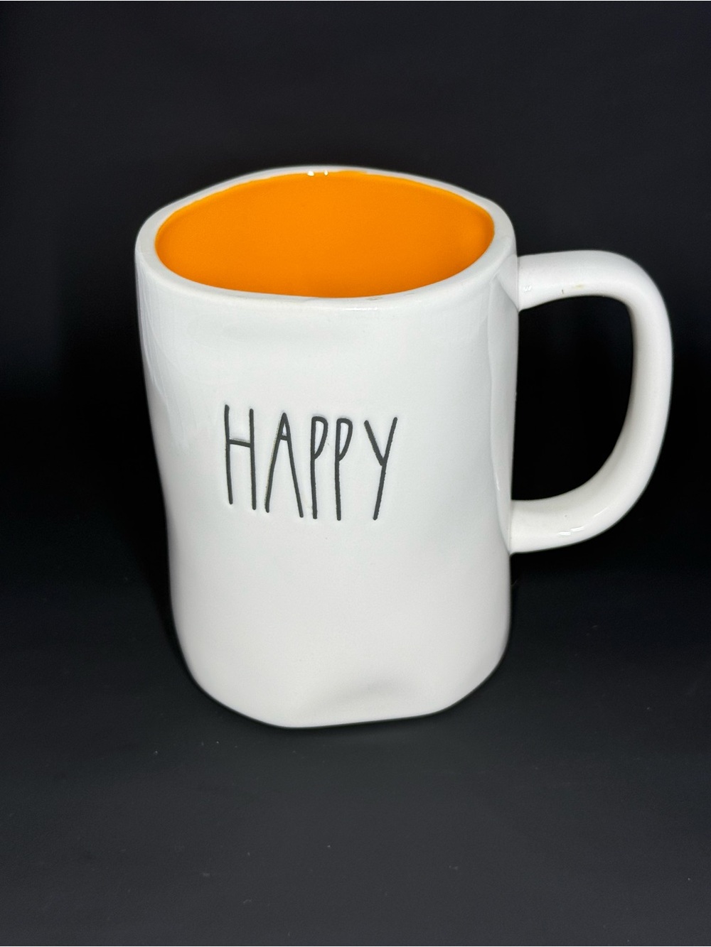 Rae Dunn “Happy Halloween” Ceramic Mug with Orange Interior